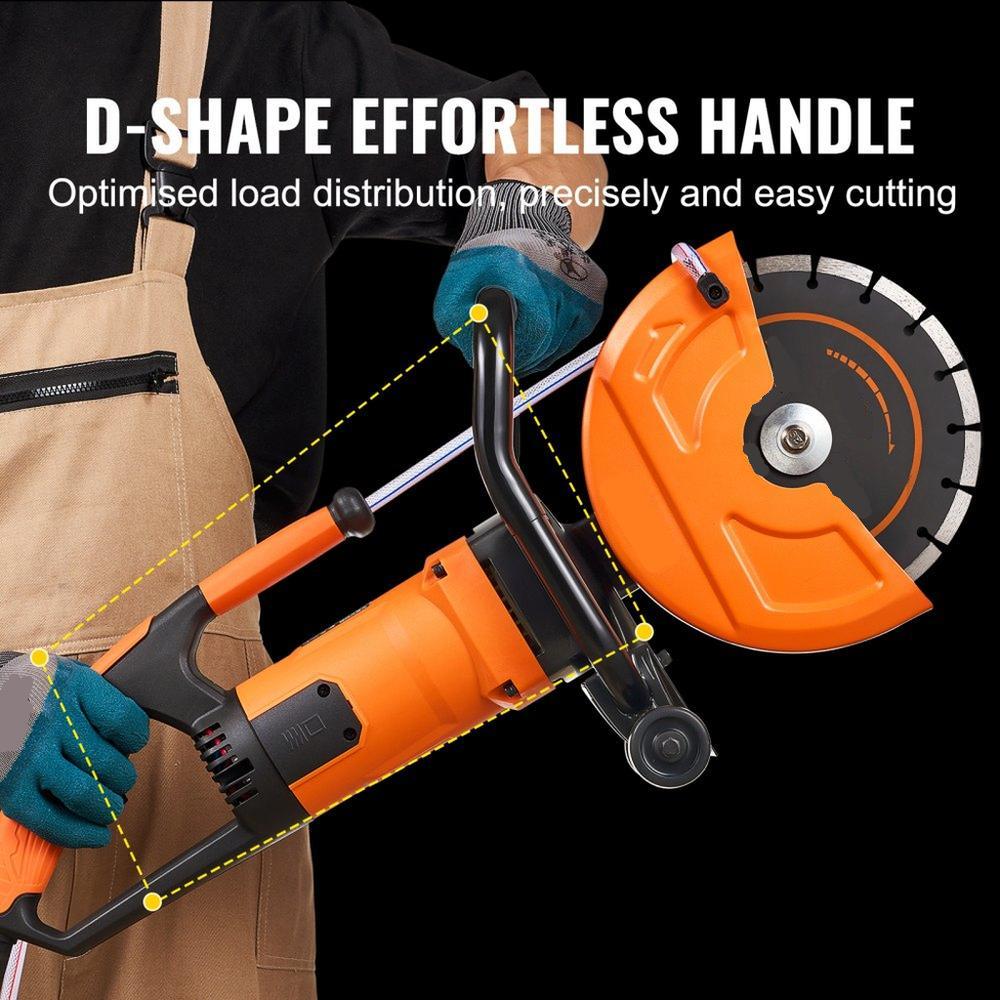 9"/22.9 cm Electric Concrete Saw Wet/Dry Saw Cutter with Water Pump and Blade