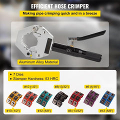 71500 Automotive A/C Hand held Hydraulic Hose Crimper Crimping Tool Kits for Repair Air Conditioner/Car Pipes