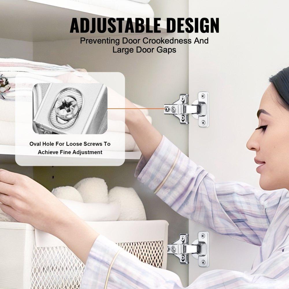Cabinet Door Hinges 60 Packs Partial Overlay Soft Close for Framed/Frameless