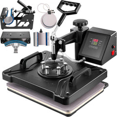 Heat Press 6 in 1 Heat Press Machine 38x30cm T-shirt Press Mug Printing Machine Multifuctional Heat Transfer Machine for T-shirt Mug Hat Plate Sublimation Printing