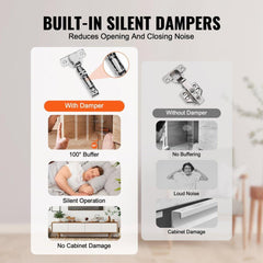 Cabinet Door Hinges 50 Packs Full Overlay Soft Close for Framed/Frameless