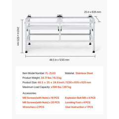 Washing Machine Stand Pedestal 48.5x25 Inch 590LB with Double Tray