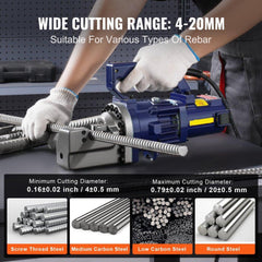 1000W Electric Hydraulic Rebar Cutter up to 3/4 Inch #6 (4-20mm) Rebar