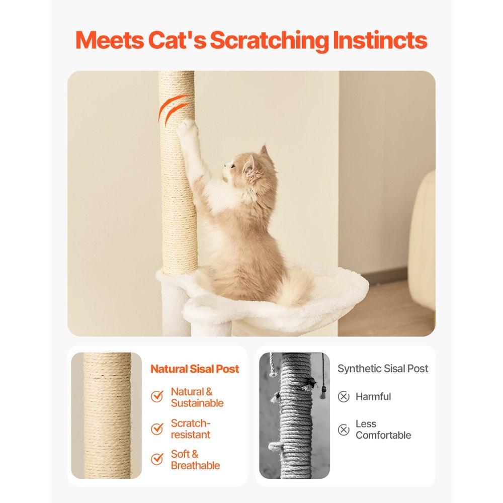 Large Cat Tree Tall Cat Tower Multi-level Condo Play House for Indoor Cat