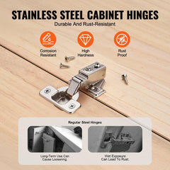Cabinet Door Hinges 60 Packs Partial Overlay Soft Close for Framed/Frameless