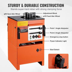 2-in-1 Electric Rebar Bender 1700W 3 Angle up to 1 Inch #8 (4-25mm)
