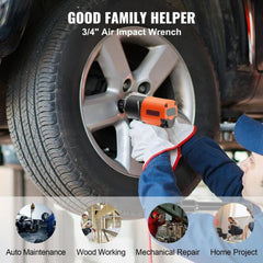 Air Impact Wrench, 3/4-Inch Drive Air Impact Gun, Up to 1870ft-lbs Nut-busting Torque, Composite Pneumatic Impact Wrench for Auto Repairs and Maintenance Heavy Duty