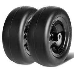 Lawn Mower Tires with Rim, 11x4-7" Tubeless Tractor Tires, 2-Pack Tire and Wheel Assemby, Flat-free PU Tire, 3.4" Centered Hub, 3/4" Bushing Size, 20 PCS Adapters for Riding Mowers Lawn Tractors