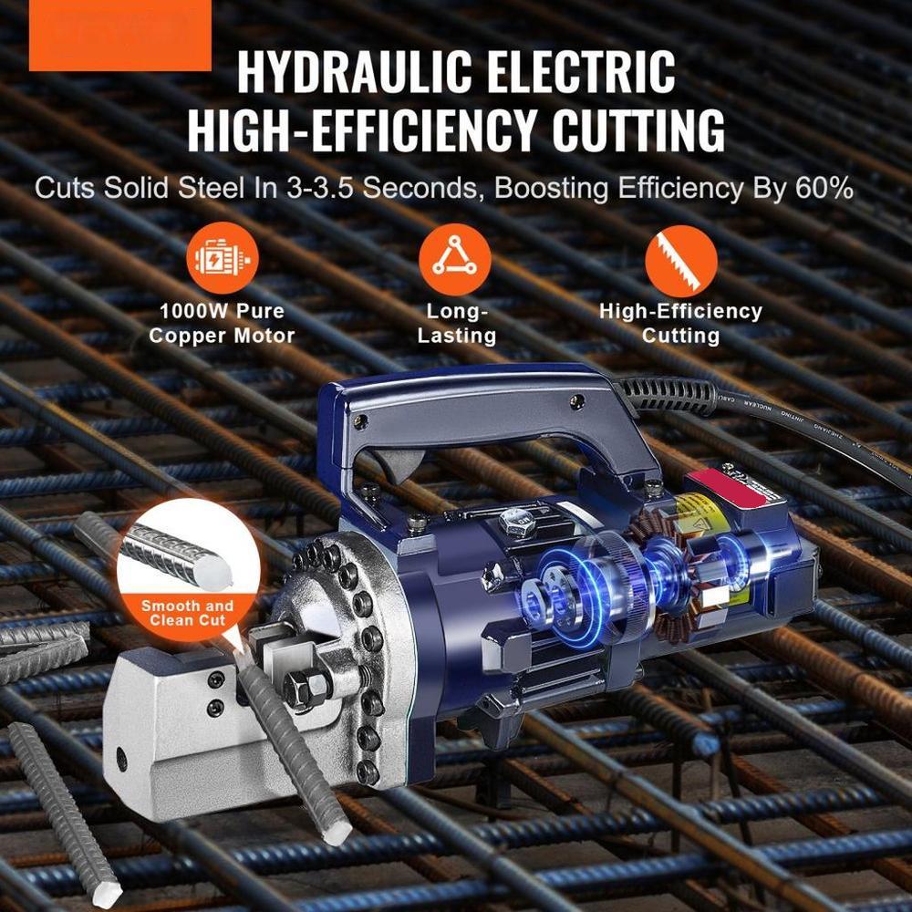 1000W Electric Hydraulic Rebar Cutter up to 3/4 Inch #6 (4-20mm) Rebar