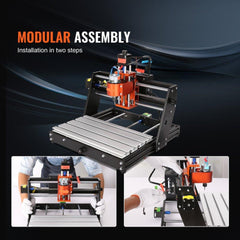 CNC Router Machine, 300x200x72mm Working Area, 120W Engraving Machine, 3 Axis GRBL Control Wood Engraving Carving Milling Machine Kit 1200RPM with Offline Controller for Wood, Acrylic, MDF, PVC, Plastic Foam