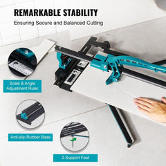 Manual Tile Cutter, 1000mm, Porcelain Ceramic Tile Cutter with Tungsten Carbide Cutting Wheel, Infrared Positioning, Anti-Skid Feet, Durable Rails for professional installers or beginners
