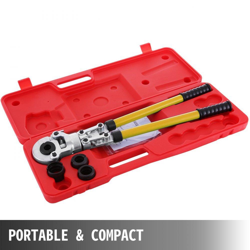 Pipe Crimping Pliers Hand Pressing Kit with 6 Pieces Tool PEX Presser ?16 - 32 mm for Composite Pipe Pex-Al-Pex Aluminum Composite Pipes