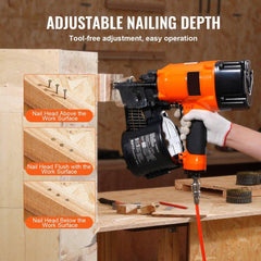 CN83N Coil Siding Nailer 2" to 3-1/4" 15 Degree Pneumatic Nail Gun