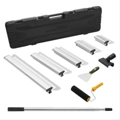 Drywall Skimming Blade Set, 7/10/14/16/24 in (17.8/25.4/35.6/40.6/61 cm)Skimming Blades + 34 - 81.6 in/86.4 - 207 cm Extension Handle Pole, Stainless Steel Knife Professional Skim Coat Tools, for Gyprock/WallBoard/Plasterboard