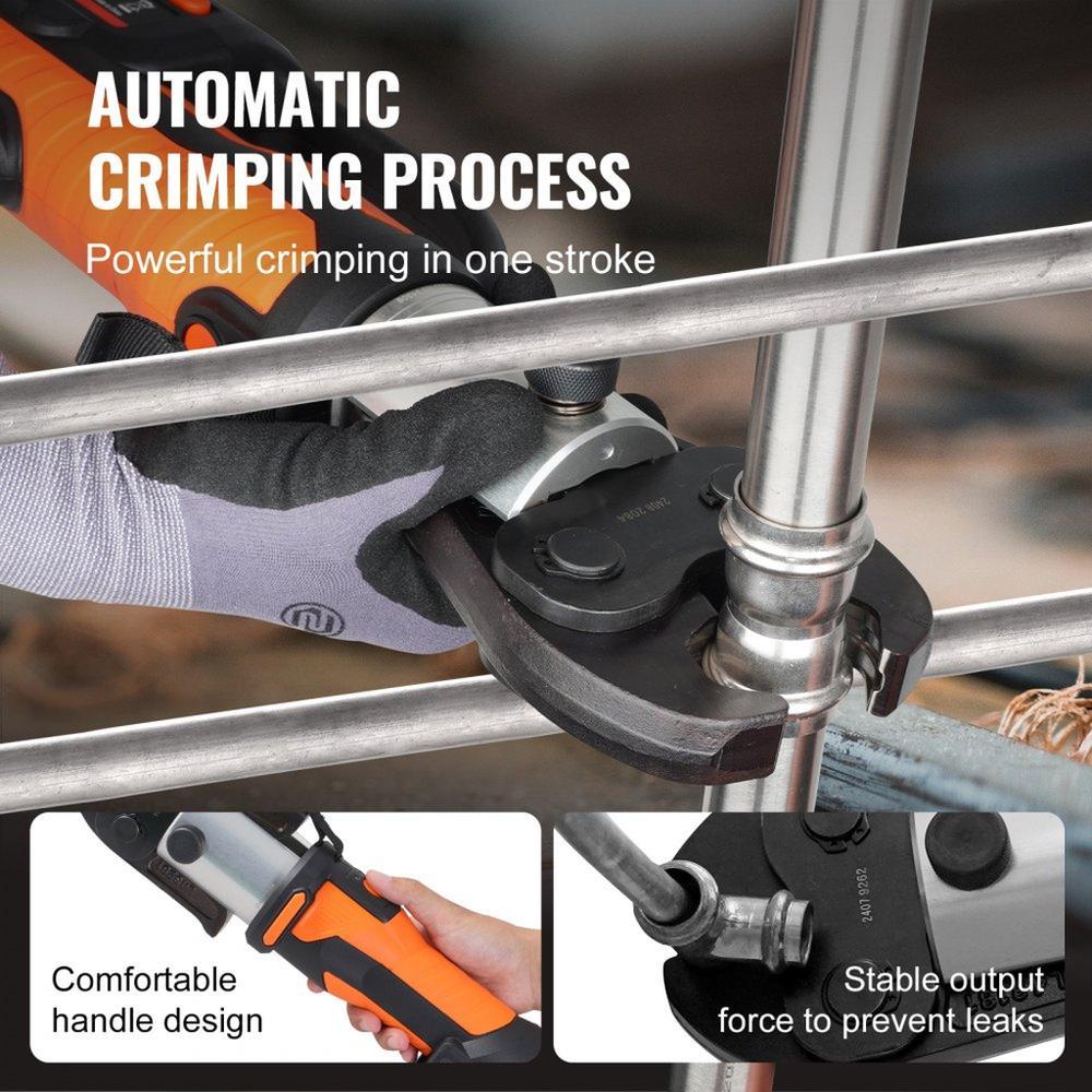 Pro Press Tool Pipe Crimping Kit Press Tool Battery Kit V15 V22 V28