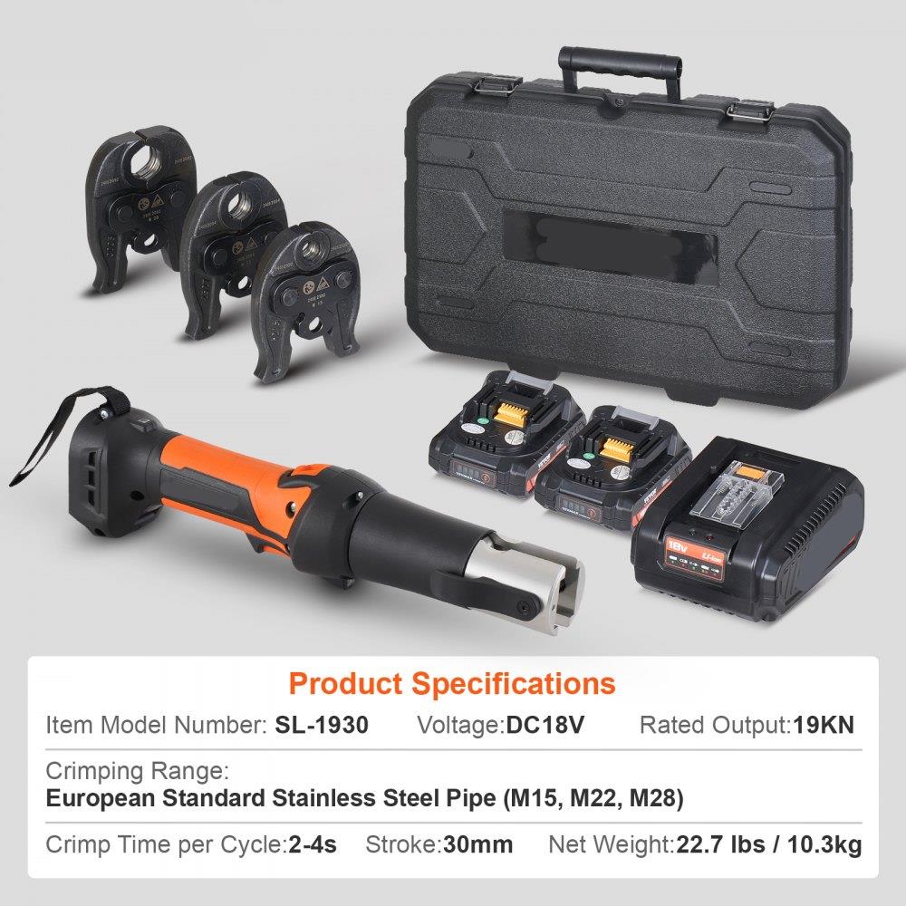 Pro Press Tool Pipe Crimping Kit Press Tool Battery Kit M15 M22 M28 Jaw