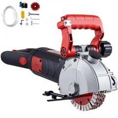 Wall Chaser 34 mm Cutting Depth Wall Groove Cutting Machine 42 mm Cutting Width Wall Slotting Machine 4800W Wall Cutting Machine With 5 Saw Blades 125 mm Diameter 6200r/Min with Infrared Ray