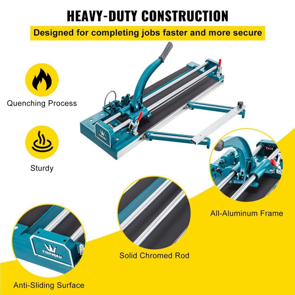 47Inch/1200mm Tile Cutter Double Rail Manual Tile Cutter 3/5 in Cap w/ Precise Laser Positioning Manual Tile Cutter Tools for Precision Cutting