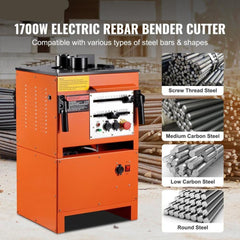2-in-1 Electric Rebar Bender 1700W 3 Angle up to 1 Inch #8 (4-25mm)