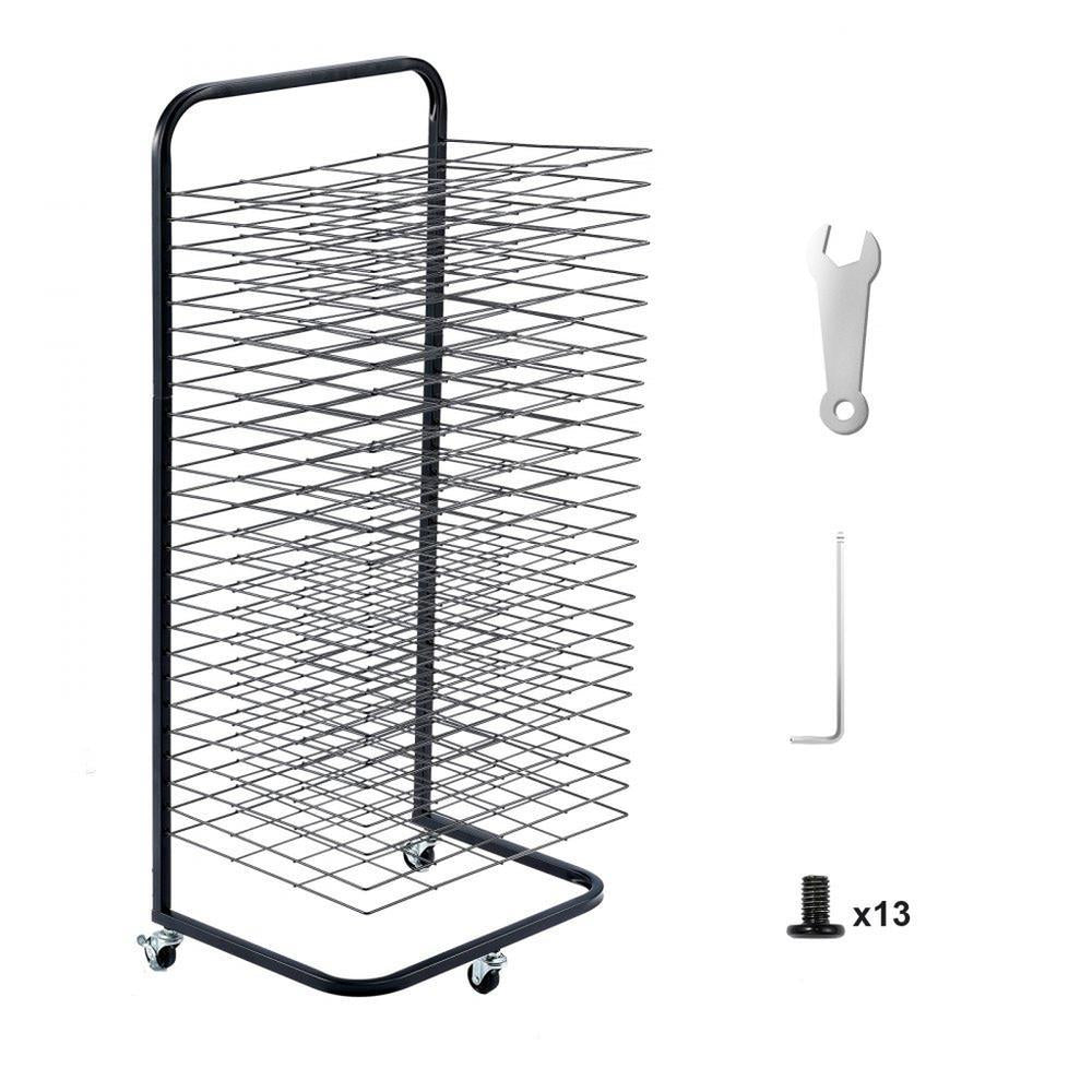 Art Drying Rack 25 Removable Shelves Paint Drying Rack With Wheels Black