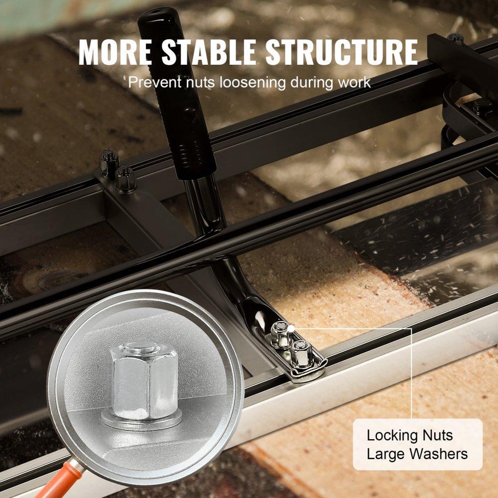 Portable Sawmill 35.6cm-91.4cm Guide Bar Galvanized Steel Chainsaw Planking 0.5cm-30cm Thickness, Wood Lumber Cross Cutting Saw Mill for Builders and Woodworkers, Silver