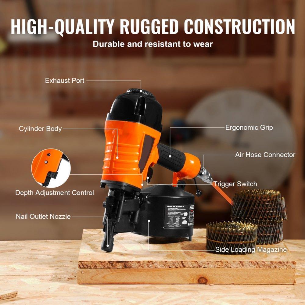 CN65 Coil Siding Nailer 1-1/4" to 2-1/2" 15 Degree Pneumatic Nail Gun