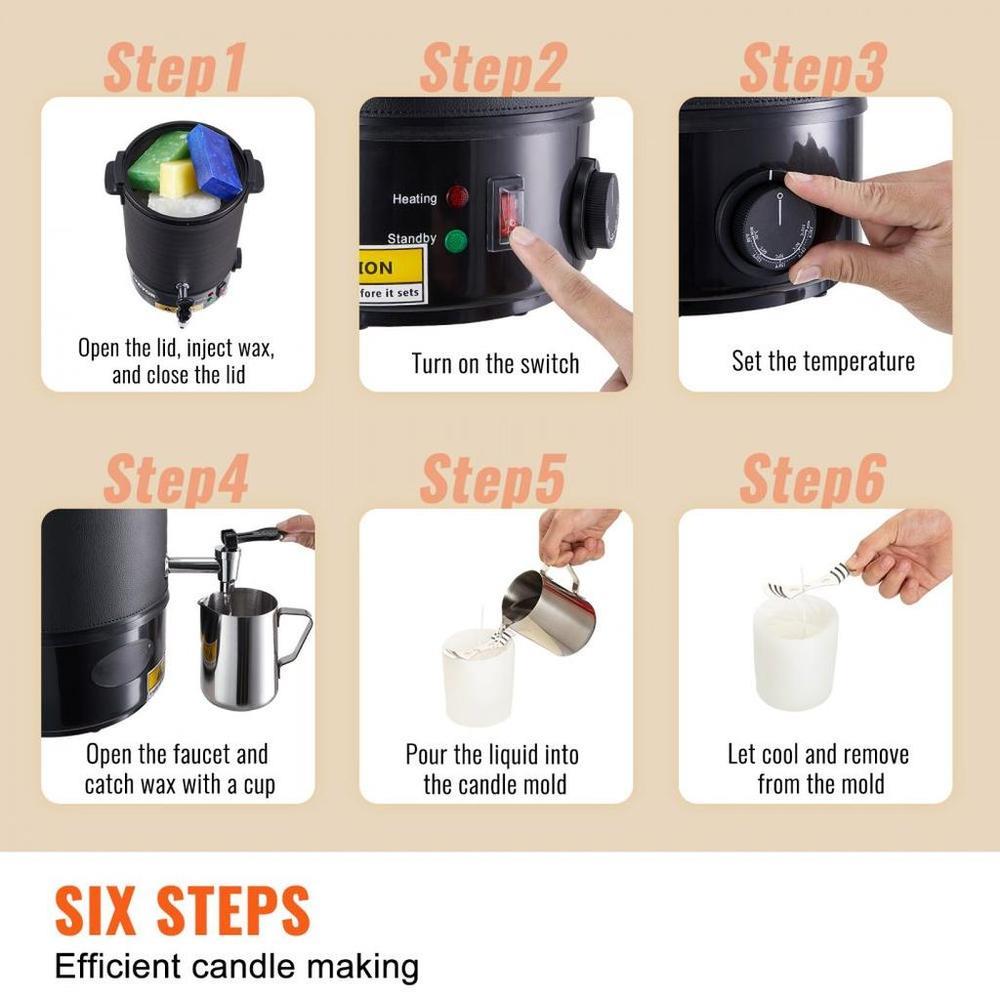 Wax Melter for Candle Making 6.5Liter Electric Pot Commercial or Home Use