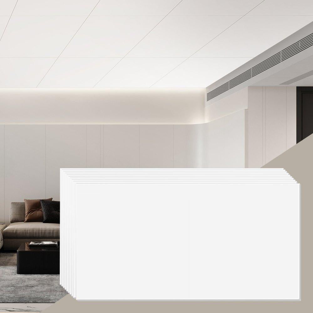Ceiling Tiles 10-Pack 24 x 24 in PVC Foam Fire-Rated Smooth White