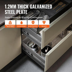 10 Pairs of 406.4mm Drawer Slides Side Mount Rails, Heavy Duty Full Extension Steel Track, Soft-Close Noiseless Guide Glides Cabinet Kitchen Runners with Ball Bearing, 100 Lbs Load Capacity