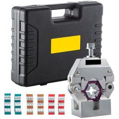 71550 Portable Manual Hydraulic Pipe Press Hose Crimping Tool and Repaire Crimper Tools Manually Operated A/C Hose Crimper Tool Kit Durable with 4 Dies for Car Air Conditioner