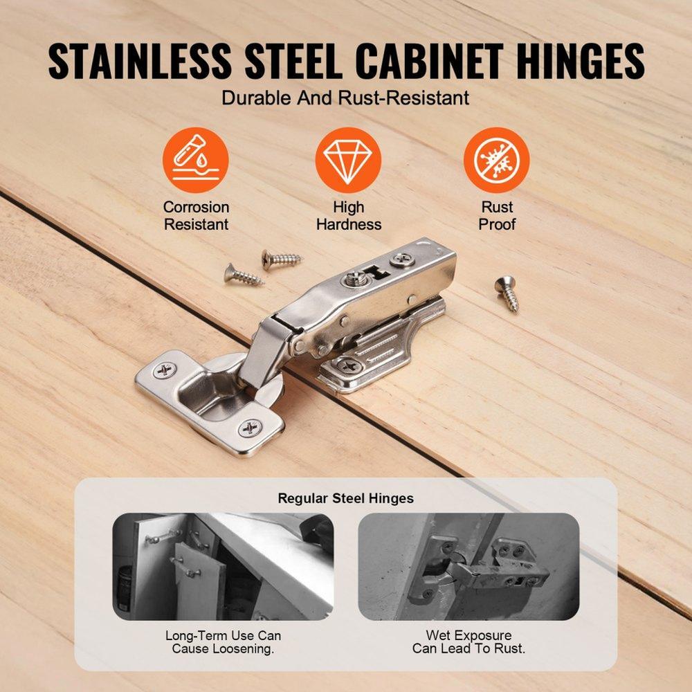 Cabinet Door Hinges 50 Packs Full Overlay Soft Close for Framed/Frameless