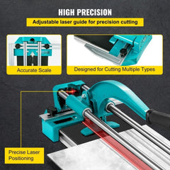 31 Inch/800mm Tile Cutter Double Rails & Brackets Manual Tile Cutter 3/5 in Cap w/Precise Laser Manual Tile Cutter Tools for Precision Cutting