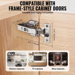 Cabinet Door Hinges 50 Packs Full Overlay Soft Close for Framed/Frameless