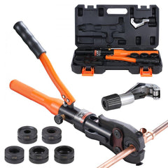 Copper Tube Fittings Crimping Tool with V12/15/18/22/28 Jaws 360° Rotate