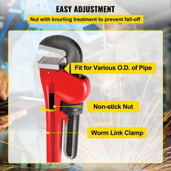 Pipe Wrench, 60 inch, Heavy Duty Cast Iron Straight Plumbing Wrench, Adjustable Plumber Tool for Sink Faucet Toilet Bowl Bathroom Kitchen Drainer Repair Installation