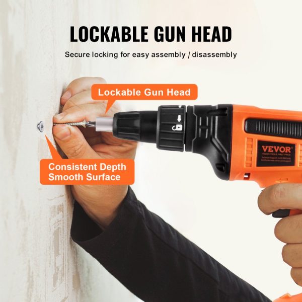 PowerPro 20V Max Drywall Screw Gun Kit, 4200RPM Brushless Cordless with 2 Batteries, Charger, Belt Clip, Tool Bag, Forward/Reverse Adjustable, Built-in LED Light - Image 5