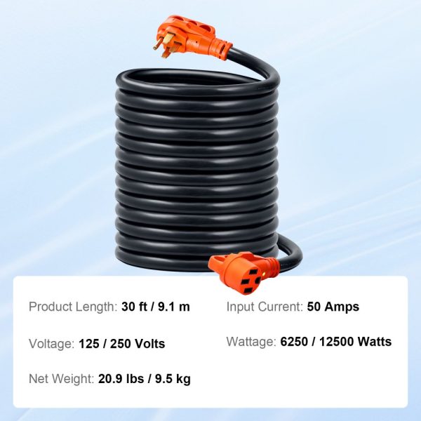 30FT RV POWER EXTENSION CORD 50 AMP NEMA 14-50R/14-50P ETL LISTED - Image 7