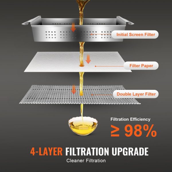 55L Mobile Fryer Oil Filter System with 10 L/min Filtration Speed and Swivel Wheels - Image 3
