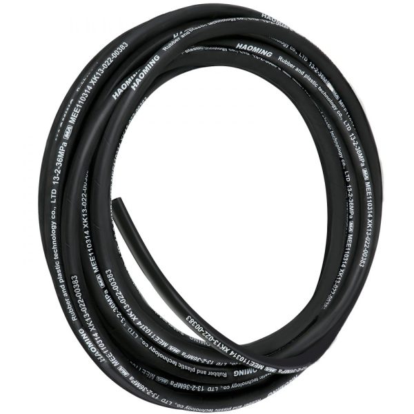 50 Ft Rubber Hydraulic Hose 2 High-Tensile Steel Wire Braid 1/2 Inch ID 5000 PSI Max -40°F to 250°F Hydraulic Oil Flexible Hose