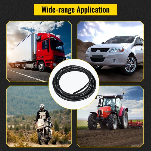 50 Ft Rubber Hydraulic Hose 2 High-Tensile Steel Wire Braid 1/2 Inch ID 5000 PSI Max -40°F to 250°F Hydraulic Oil Flexible Hose - Image 7