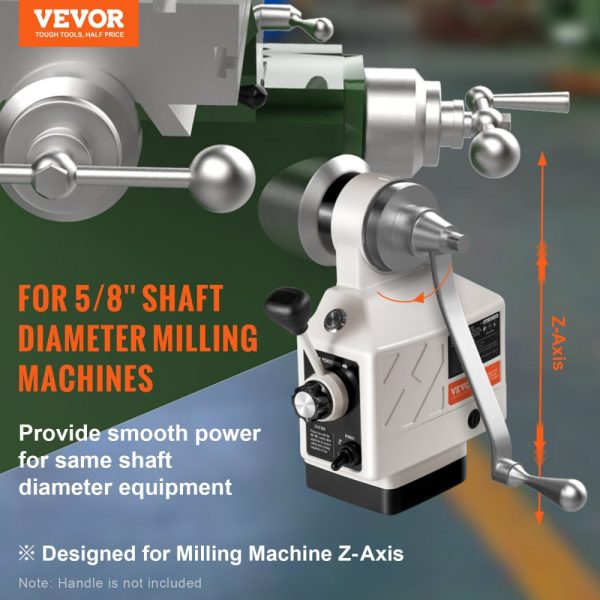 Z-Axis Power Feed for milling machine with 450 in-lb torque 0-200 RPM adjustable speed 120V table feed for knee-type mills 5/8 end shaft - Image 2
