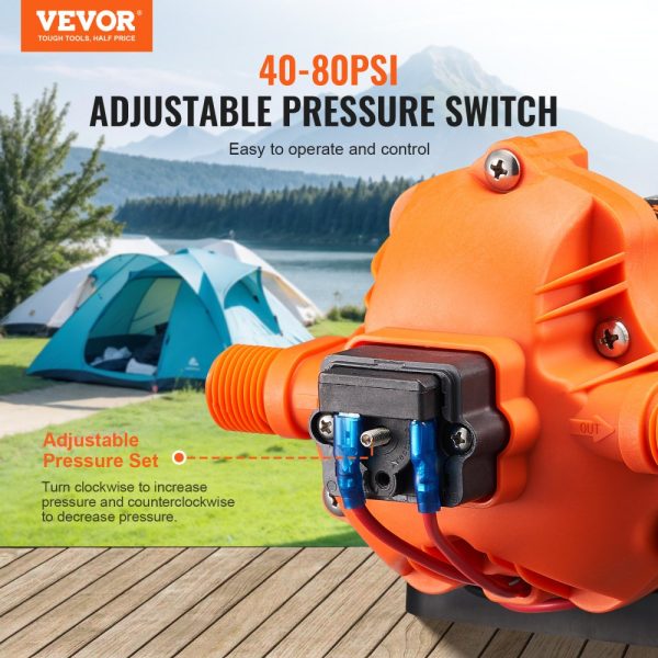 12V Diaphragm Pump 3GPM 11.36 L/min 3-Chamber Water Pump Pressure Switch - Image 3