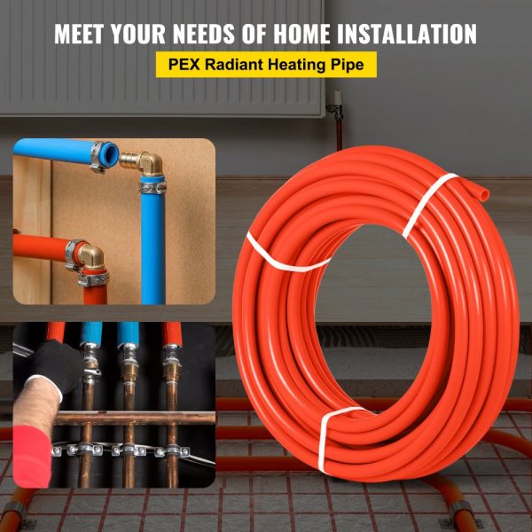 Oxygen Barrier 1/2 Inch 300 Feet Tube Coil EVOH PEX-B Pipe, for Residential Commercial Radiant Floor Heating, Red - Image 2