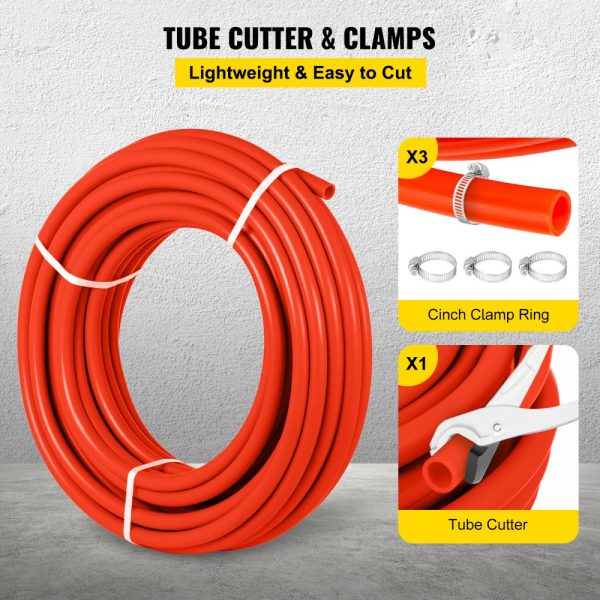 Oxygen Barrier 1/2 Inch 300 Feet Tube Coil EVOH PEX-B Pipe, for Residential Commercial Radiant Floor Heating, Red - Image 6