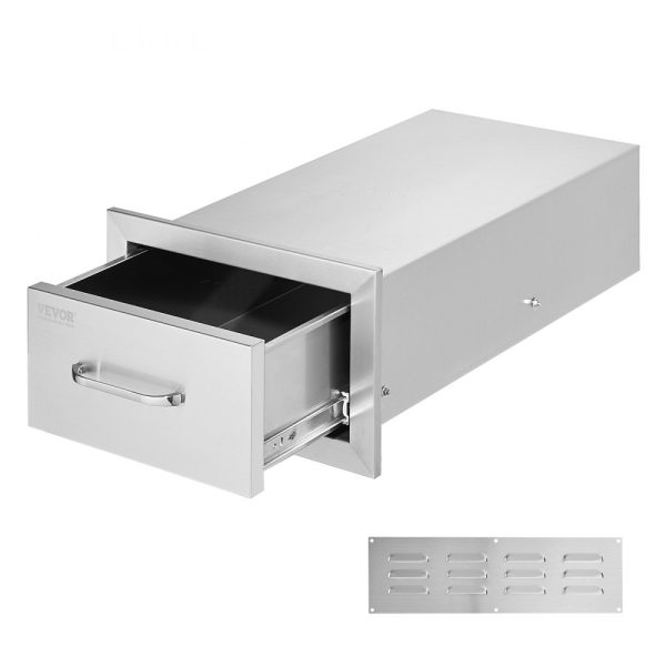 14 W x 8.5 H x 23 D Outdoor Kitchen Drawers Stainless Steel Double Drawers Flush Mount Design with Stainless Steel Handle Perfect for Outdoor Kitchens