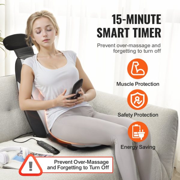 Shiatsu Back Massager with Heat and Vibration, 2 Shiatsu Rollers, 2 Vibration Motors, 5 Modes, Fatigue Relief Chair Pad for Home Office - Image 6