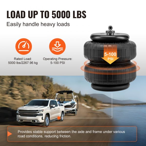 Air Suspension Bag Kit for 2007-2018 Silverado 1500 Sierra 1500 2WD 4WD 5000 lbs Capacity 5 to 100 PSI - Image 3