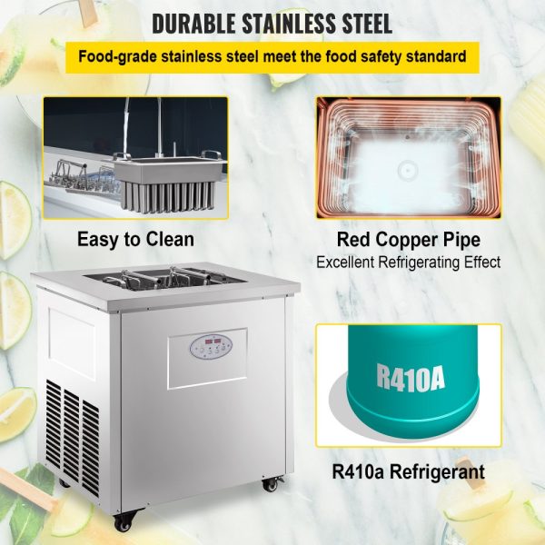 Commercial Ice Popsicle Machine 40-Piece Kit Stainless Steel Lollipop Maker for Bars Cafes Milk Tea Shops - Image 4