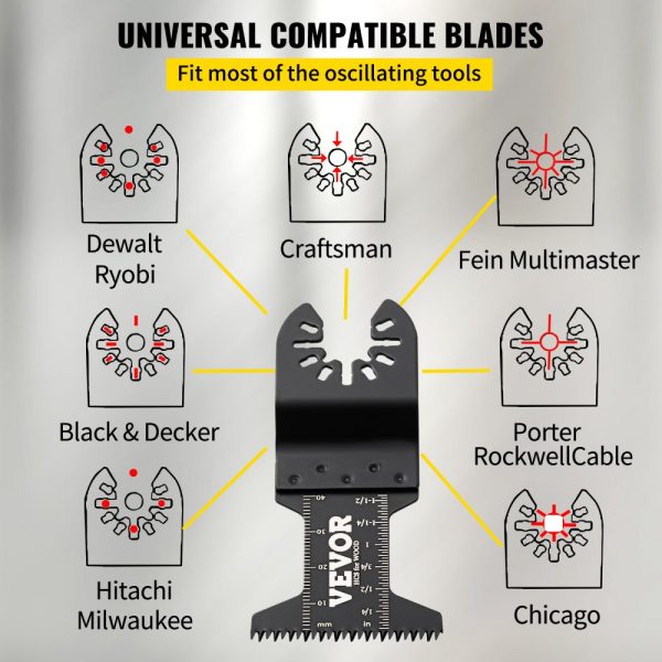 50 Piece Oscillating Saw Blade Set High Carbon Steel Durable Blades for Wood Plastic Metal Nails Bolts Quick Release Multitool Compatible - Image 3
