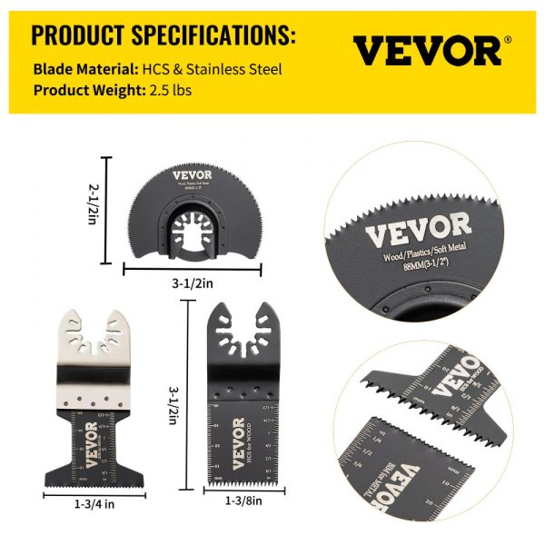 50 Piece Oscillating Saw Blade Set High Carbon Steel Durable Blades for Wood Plastic Metal Nails Bolts Quick Release Multitool Compatible - Image 7